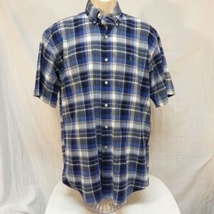 Vintage Ralph Lauren Blake Shirt Blue Label Plaid Casual Short Sleeve Y2K Size M